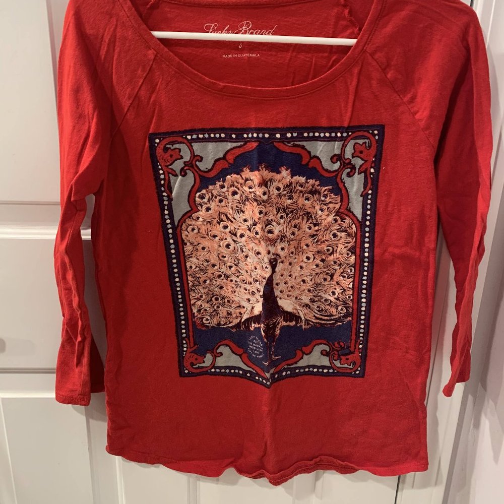 Lucky Brand Quarter Length Tee Red